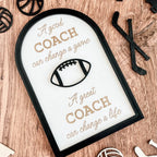 Coach plaque gift - any sport - Black / Black / Cheer Pom Pom - Physical Product