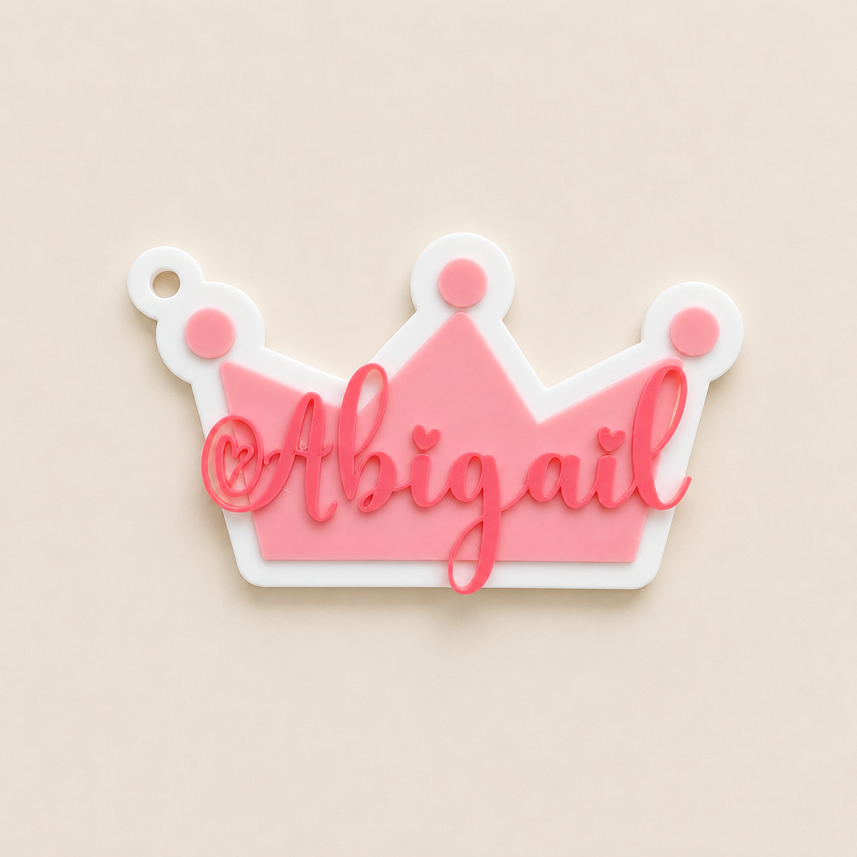 Crown Personalized Name Bag Tag