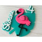 Flamingo Birthday Cake Topper - Physical Product