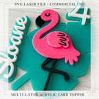 Flamingo cake topper SVG File - Digital File