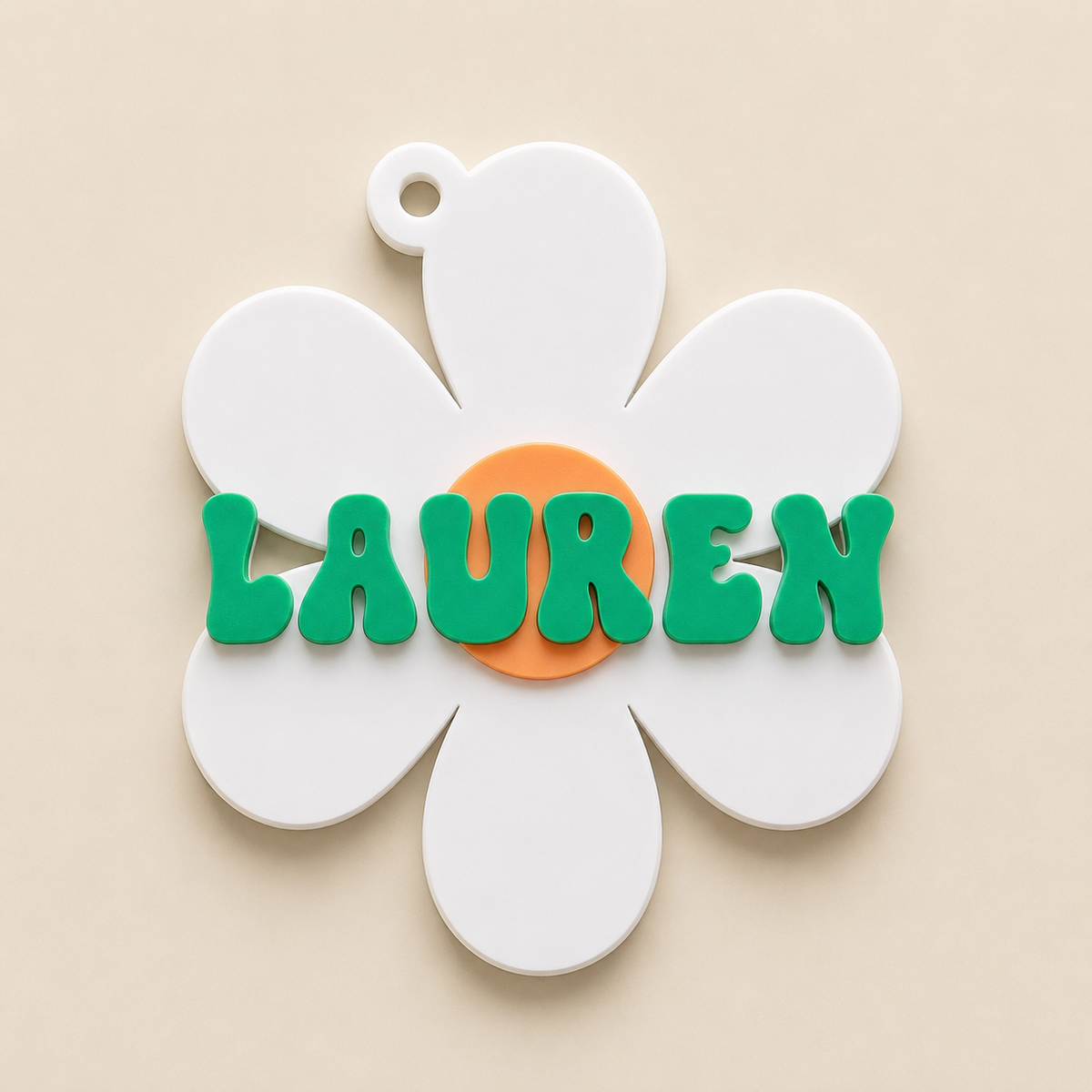 Flower Personalized Name Bag Tag