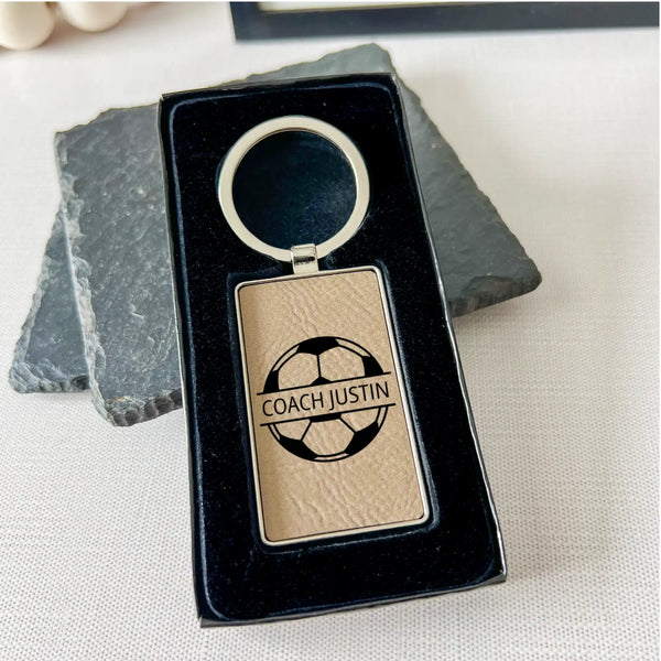 Coach Personalized Keychain with Gift Box - Soccer - Physical Product