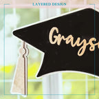 Graduation Cap Door Hanger SVG - Digital File
