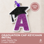 Graduation keychain SVG file design preview for laser cutting