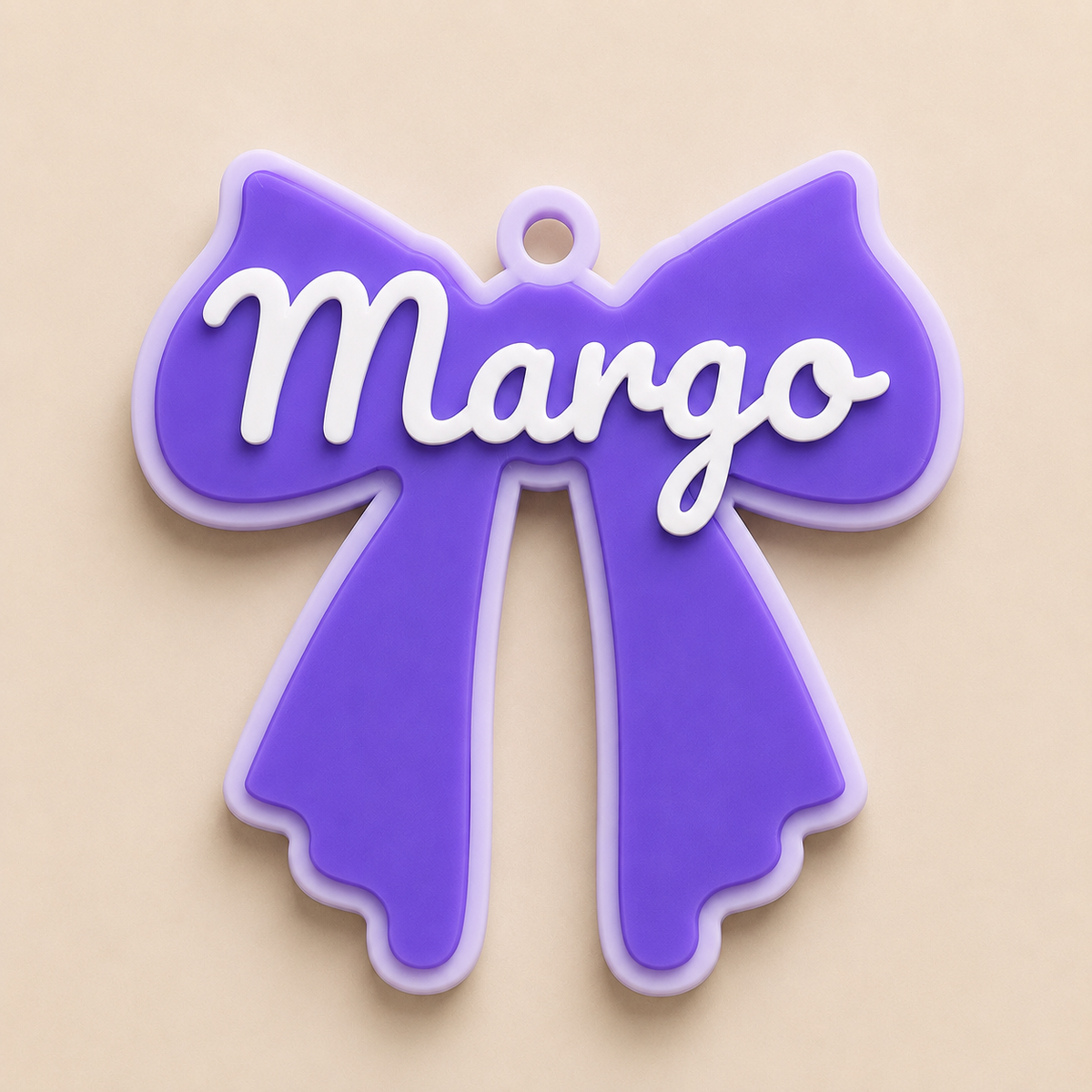 Large Bow Personalized Name Bag Tag