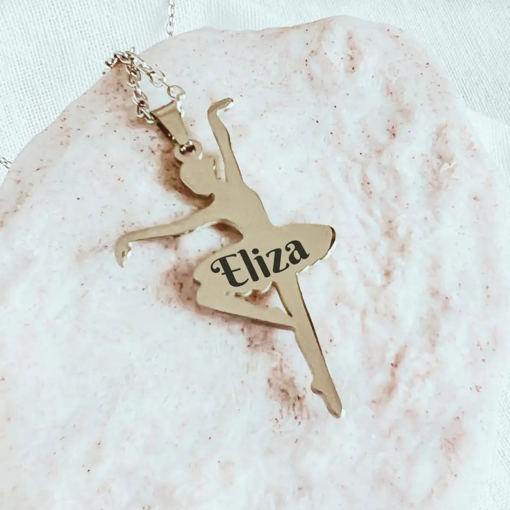 Personalized Ballerina Necklace – Custom Name or Initials - Physical Product