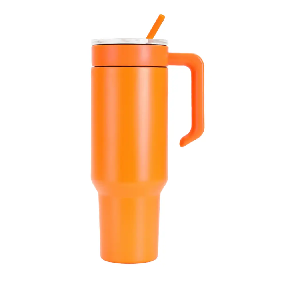 Personalized Coach Tumbler – 40 oz Stainless Steel with Sport Icon - Orange / Orange - Physical Product