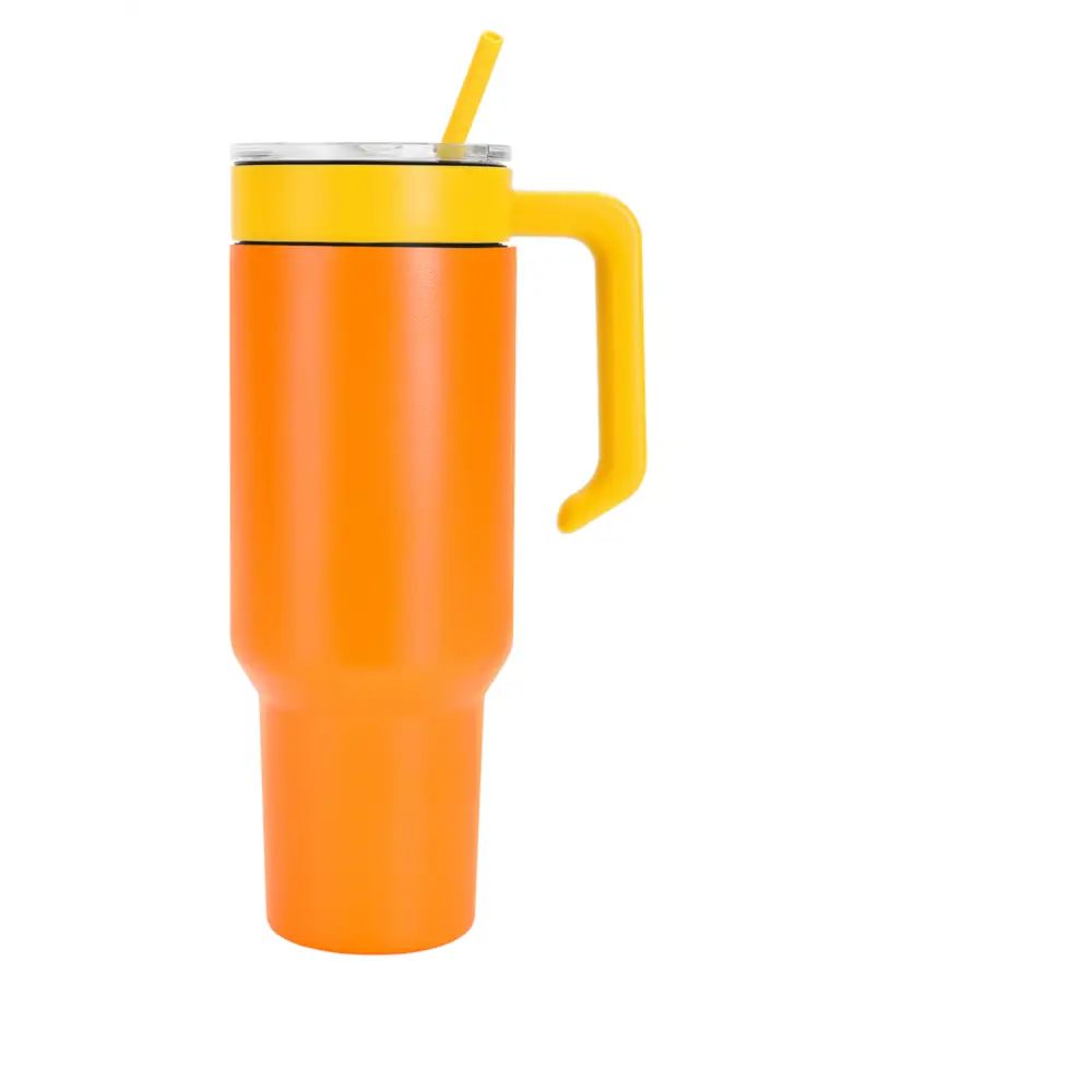 Personalized Coach Tumbler – 40 oz Stainless Steel with Sport Icon - Orange / Yellow - Physical Product
