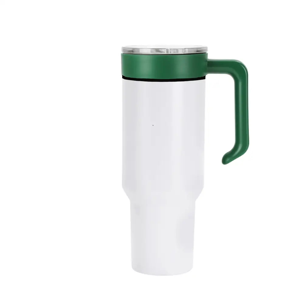 Personalized Coach Tumbler – 40 oz Stainless Steel with Sport Icon - White / Green - Physical Product