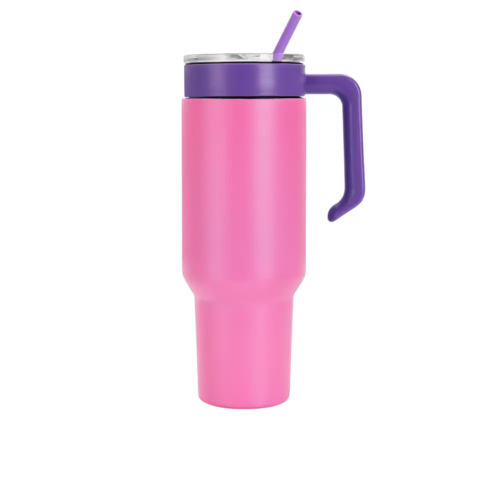 Personalized Coach Tumbler – 40 oz Stainless Steel with Sport Icon - Pink / Purple - Physical Product