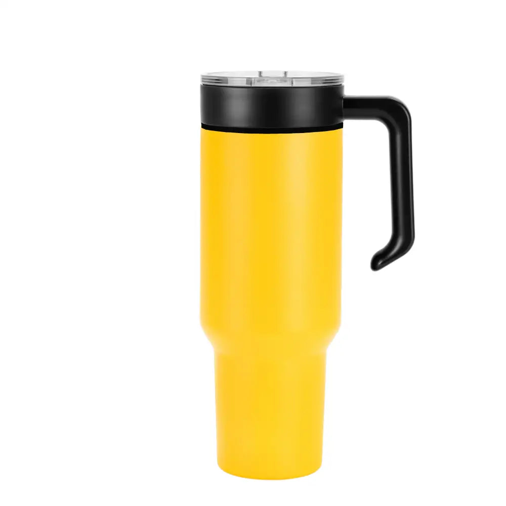 Personalized Coach Tumbler – 40 oz Stainless Steel with Sport Icon - Yellow / Black - Physical Product