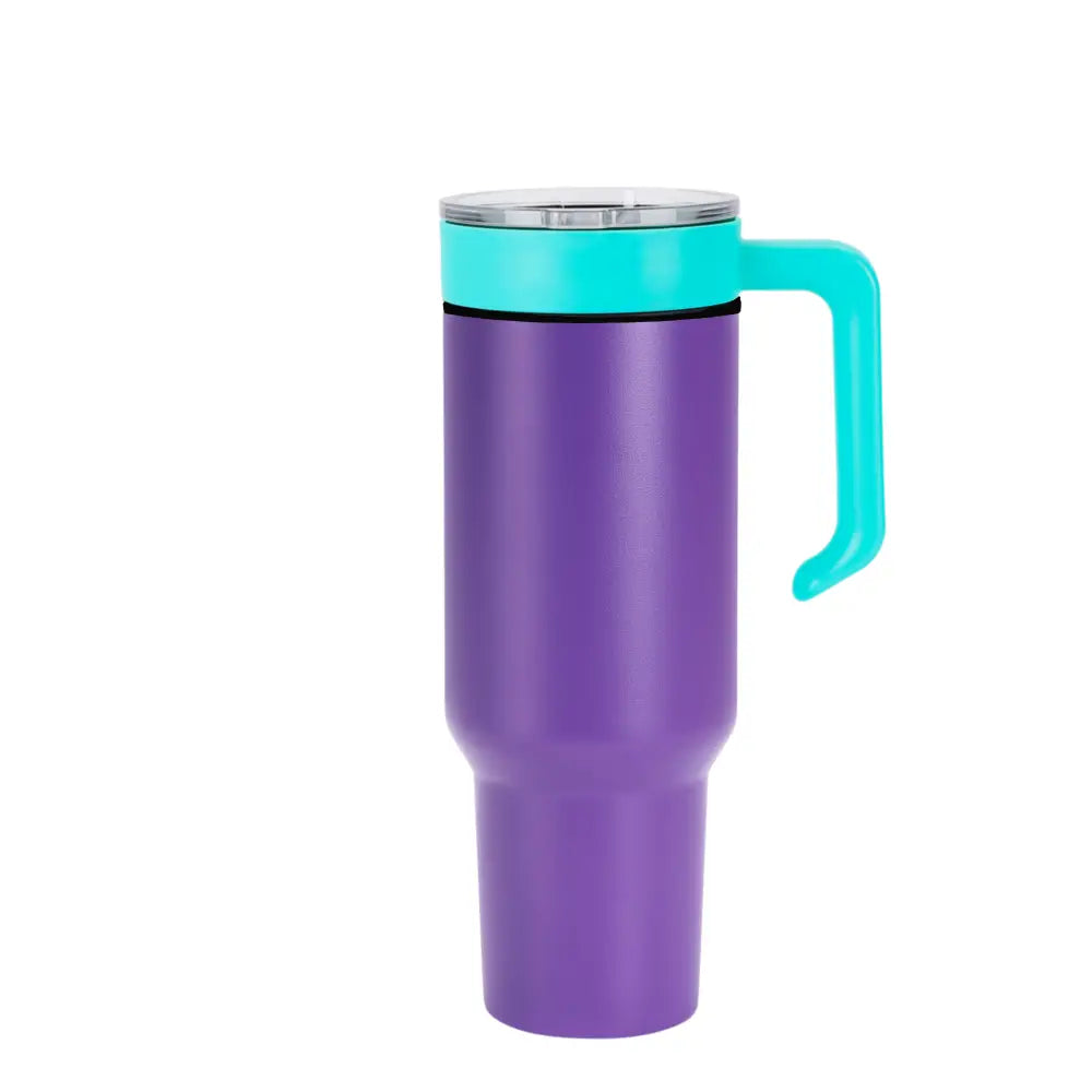 Personalized Coach Tumbler – 40 oz Stainless Steel with Sport Icon - Purple / Teal - Physical Product