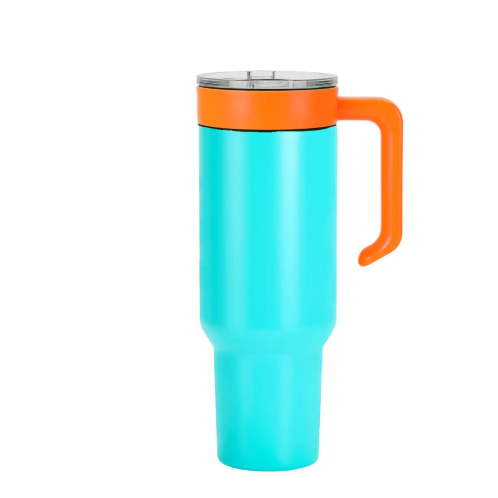 Personalized Coach Tumbler – 40 oz Stainless Steel with Sport Icon - teal / Orange - Physical Product