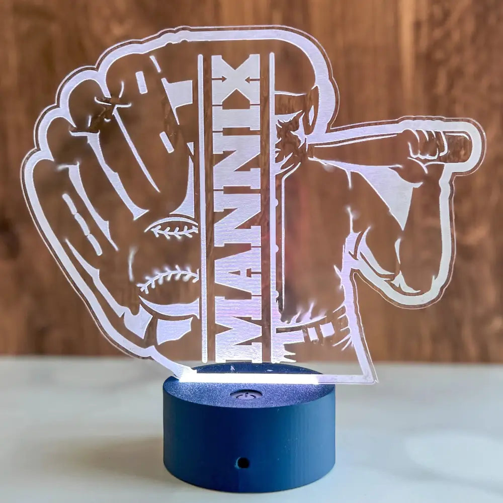 Personalized Color-Changing LED Sports Light - Baseball / Black / Male - Physical Product