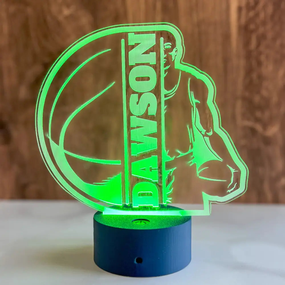 Personalized Color-Changing LED Sports Light - Basketball / Black / Male - Physical Product