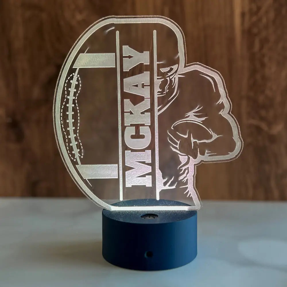 Personalized Color-Changing LED Sports Light - Football / Black / Male - Physical Product