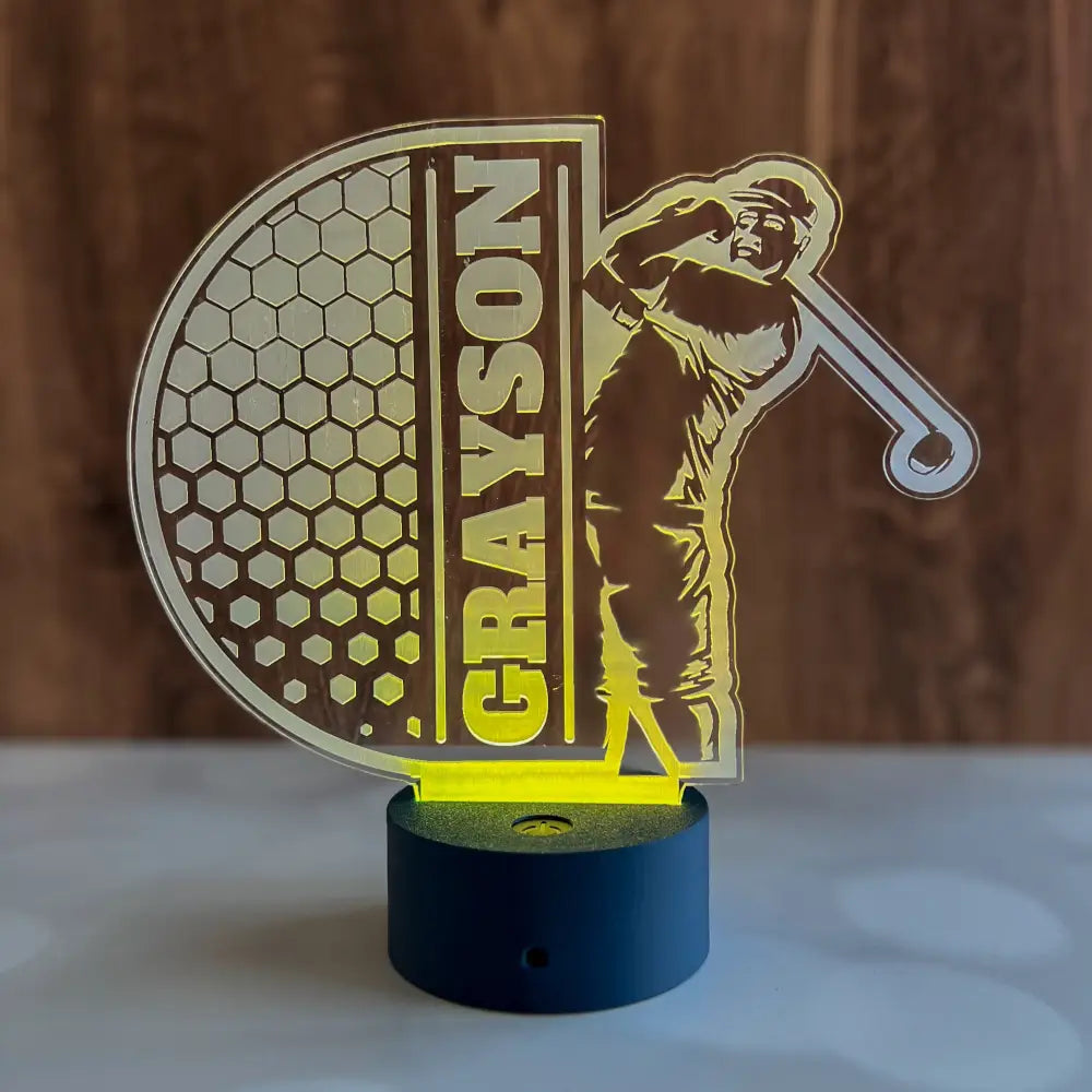 Personalized Color-Changing LED Sports Light - Golf / Black / Male - Physical Product