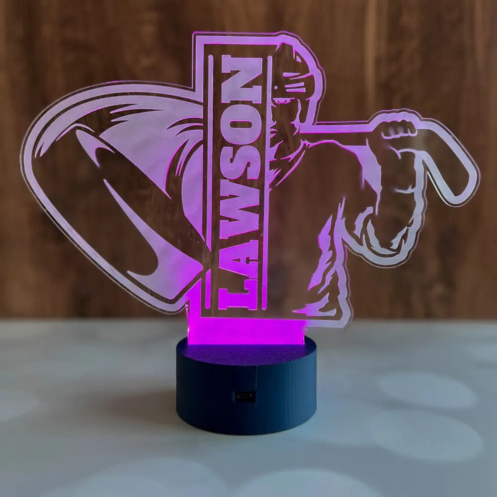 Personalized Color-Changing LED Sports Light - Hockey / Black / Male - Physical Product