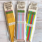 Engraved school pencils for children in gift packaging