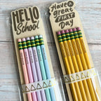 Engraved school pencils for children in gift packaging