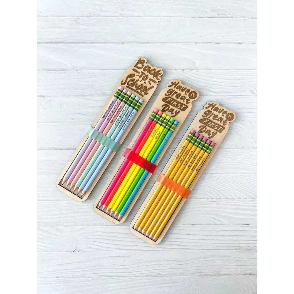 Engraved school pencils for children in gift packaging