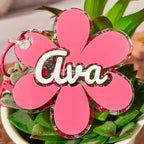Personalized Flower Bag Tag - Pink - Physical Product