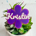 Personalized Flower Bag Tag - Purple - Physical Product