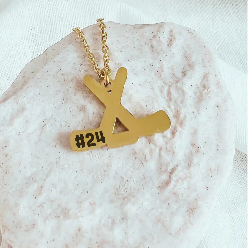 Personalized Ice Hockey Necklace – Custom Jersey Number or Initials - Physical Product
