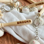Personalized Mini Baseball (or softball) Bat & Ball Keychain - Physical Product