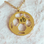 Personalized Soccer Necklace – Custom Jersey Number or initials - Physical Product