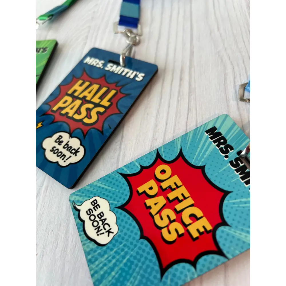 Personalized Teacher Hall Passes - Physical Product