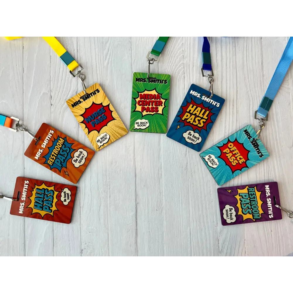 Personalized Teacher Hall Passes - Physical Product