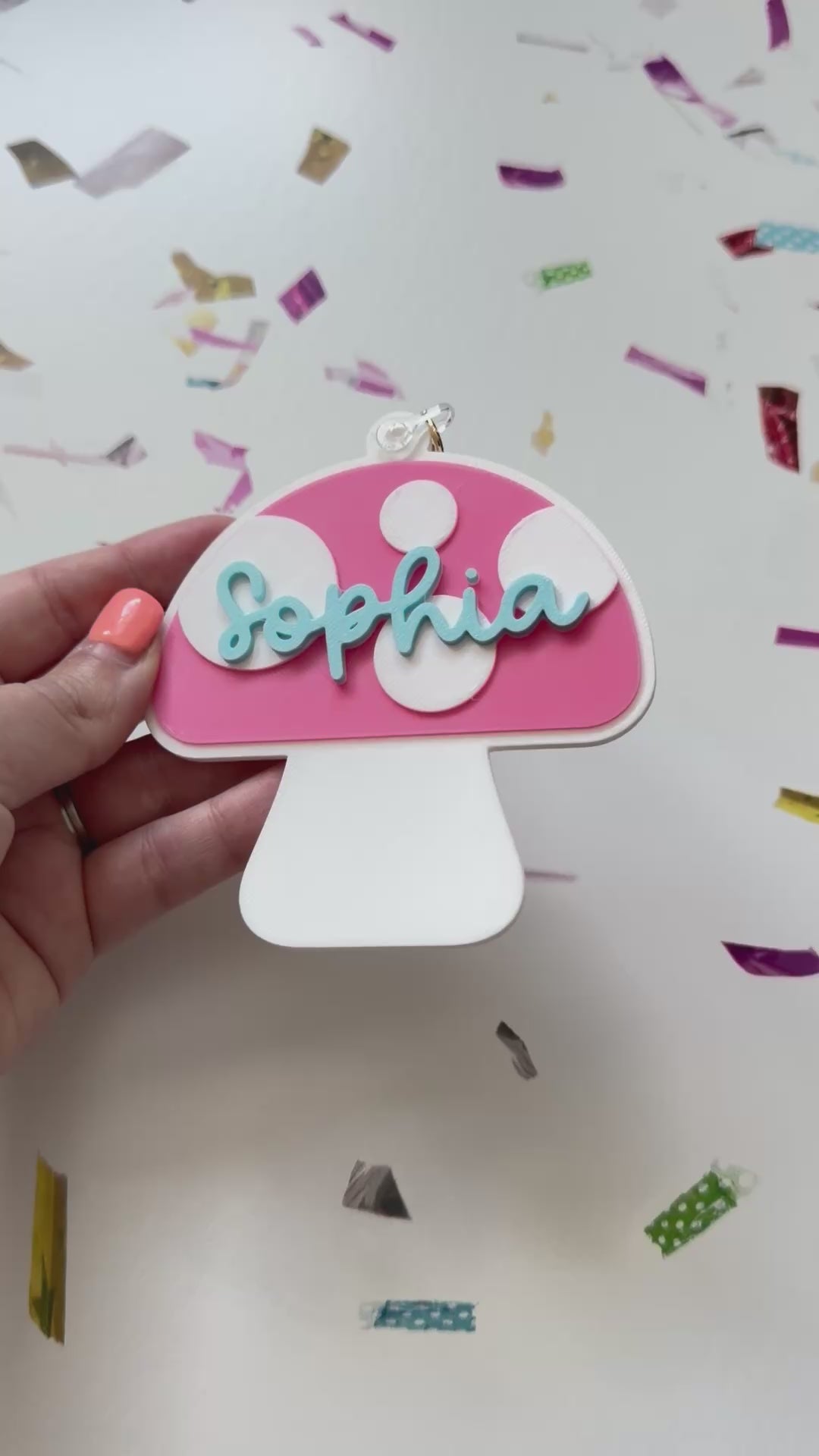 Toadstool Personalized Name Bag Tag