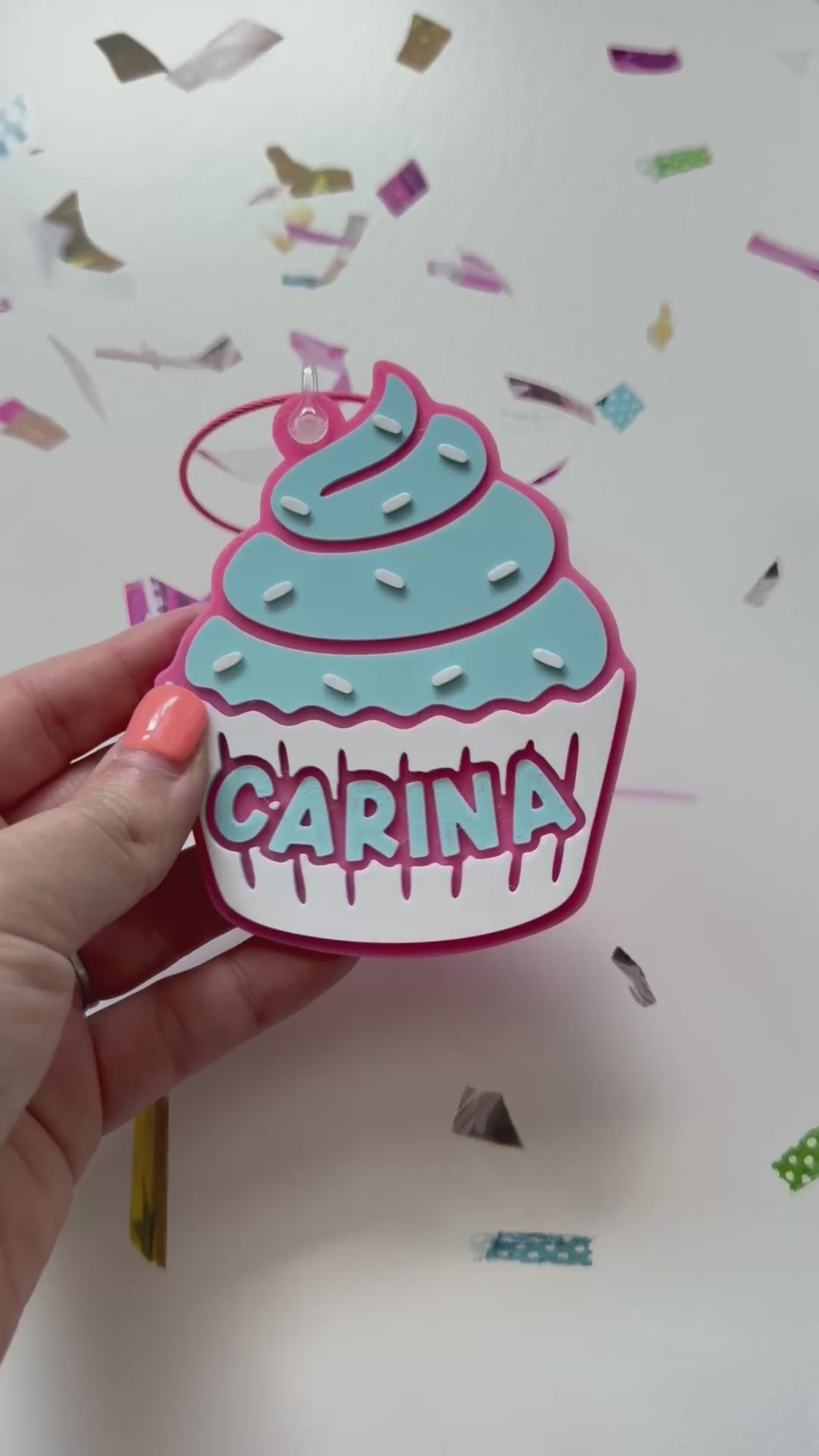 Cupcake Personalized Name Bag Tag