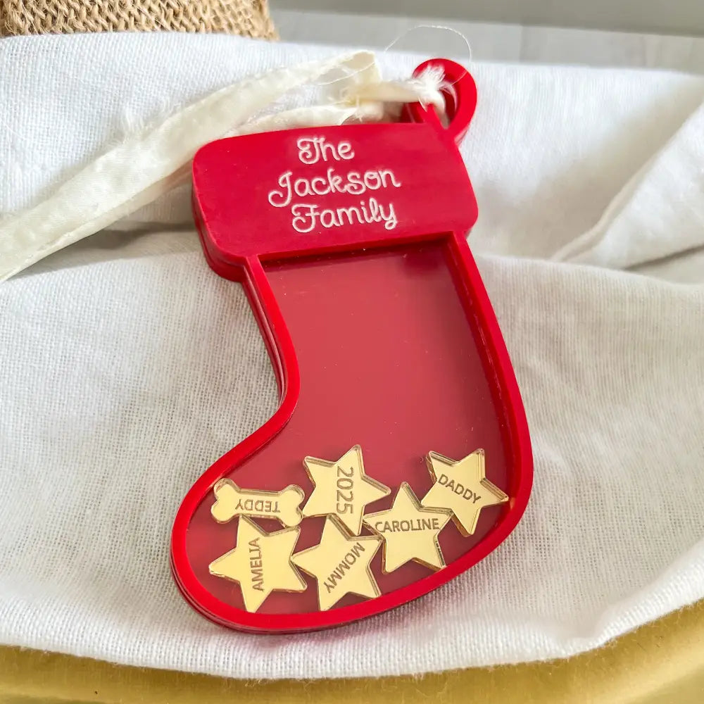 Reflection Collection - Family Christmas Ornament - Stocking - Physical Product
