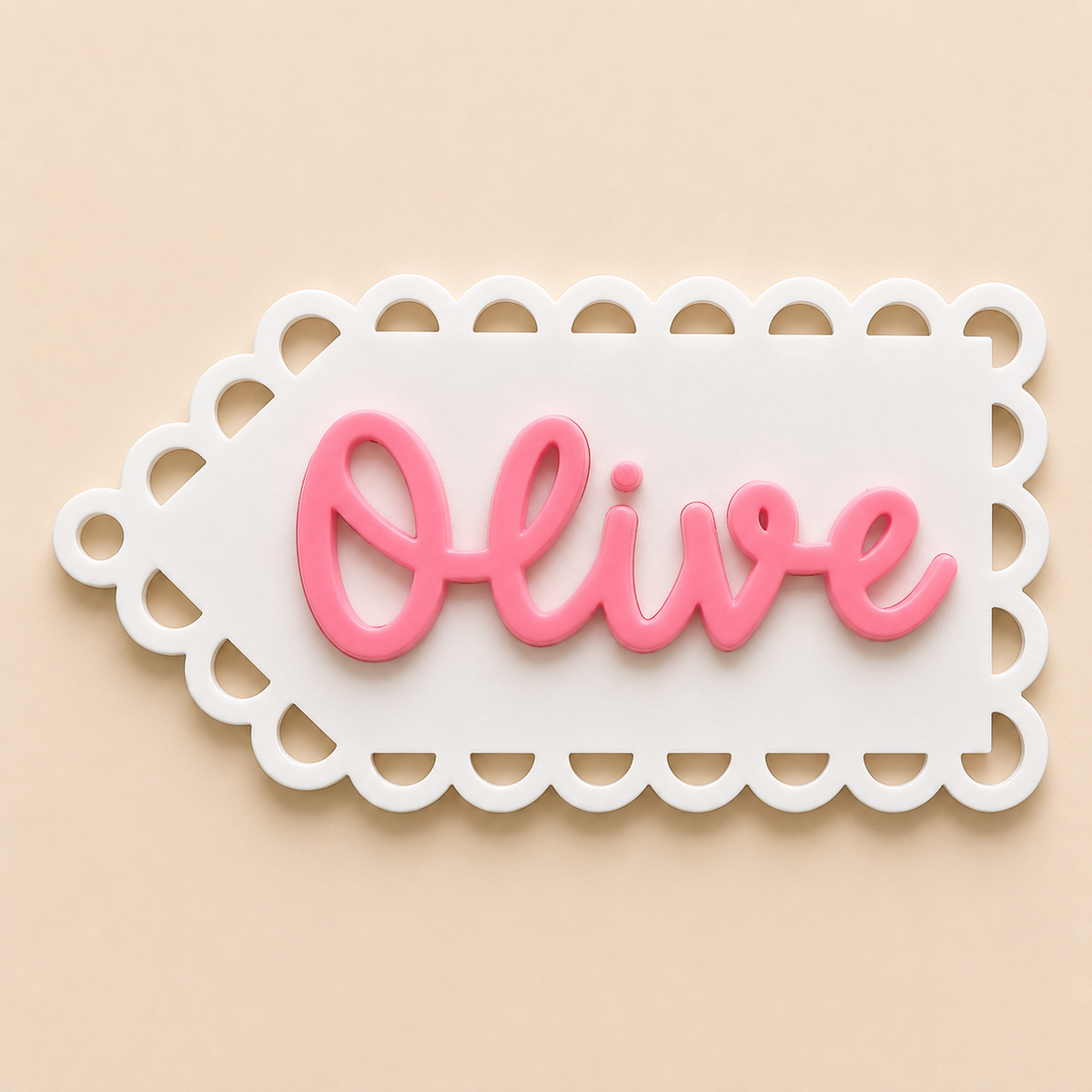 Scalloped Tag Personalized Name Bag Tag