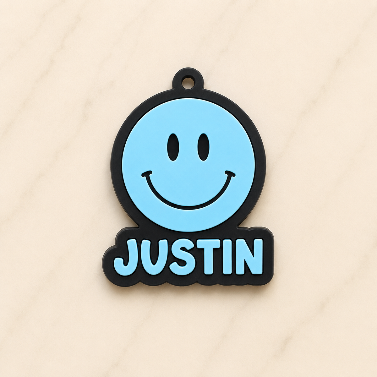 Smiley Emoji Personalized Name Bag Tag