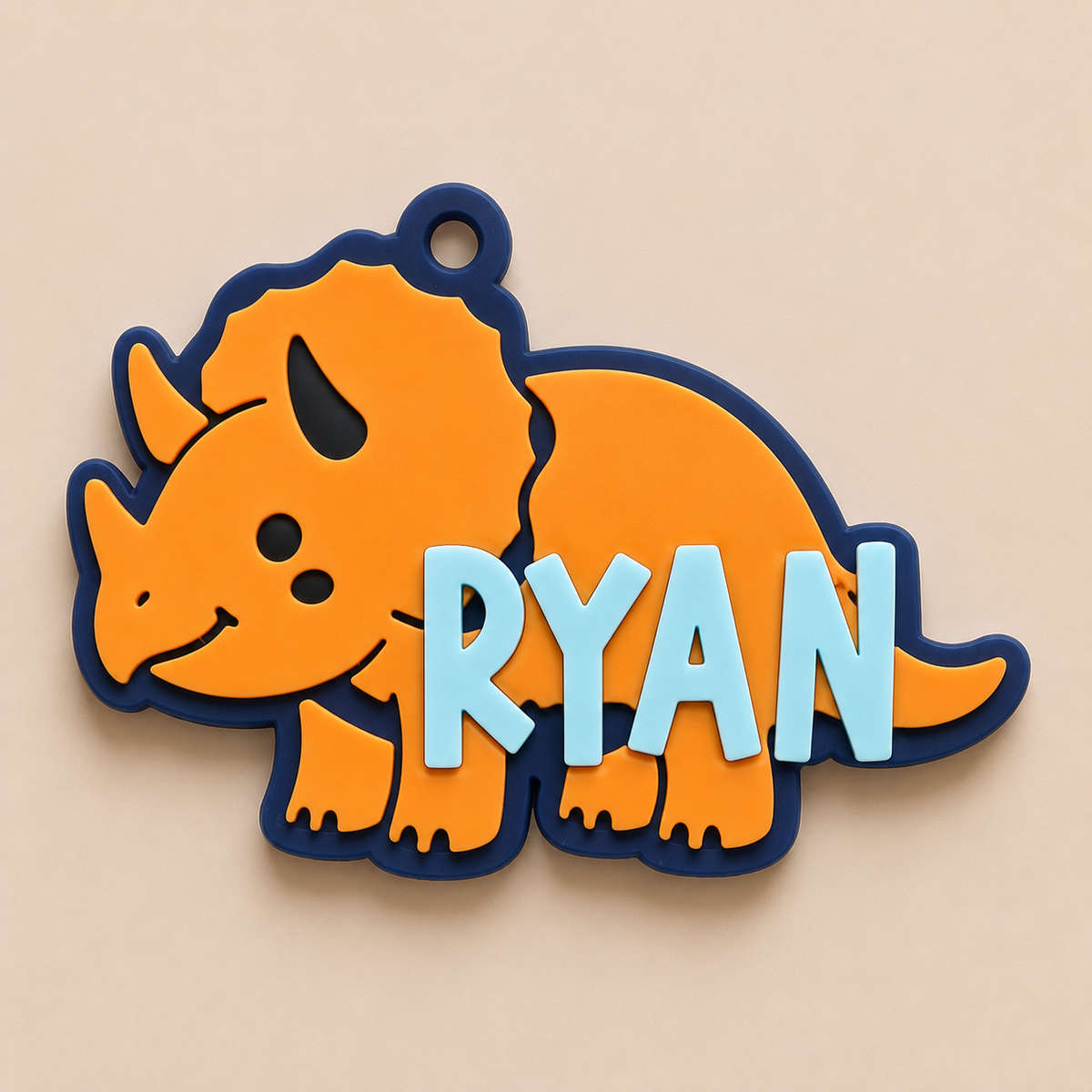 Triceratops Personalized Name Bag Tag